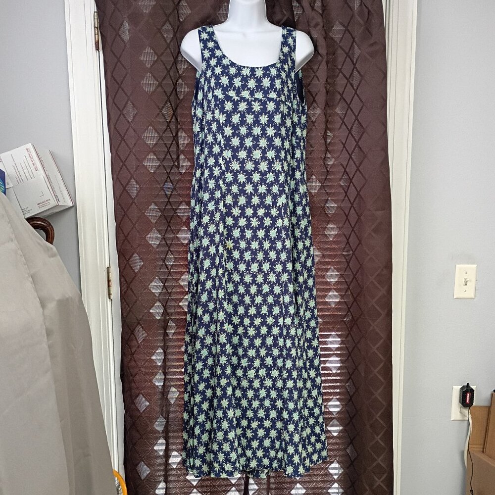 ❤️OILILY Women's Wear NAVY GREEN LINED FULL LENGTH 100% VISCOSE DRESS Size 40